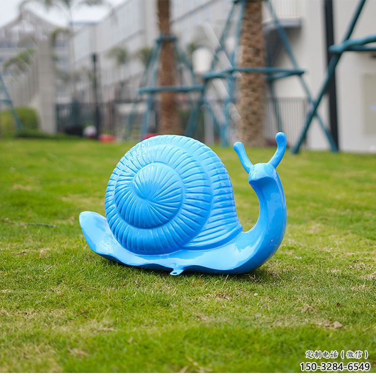 克拉瑪依彩繪蝸牛雕塑廠家，園林動物小品，玻璃鋼蝸牛雕塑生產(chǎn)