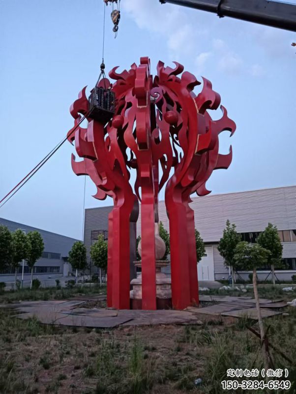 杭州火球雕塑，精神堡壘火球雕塑落地展示