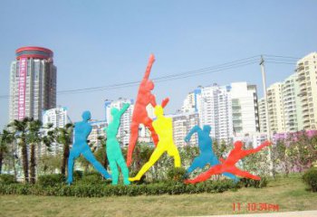 安多投籃雕塑，剪影工藝制作，不銹鋼體育人物雕塑