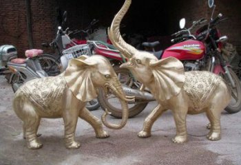 曲水大象雕塑制造商，小區(qū)擺件，銅大象雕塑提供