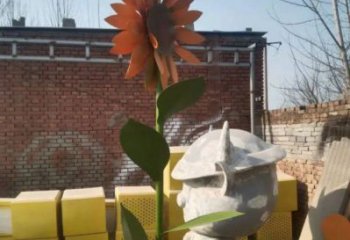 紹興太陽花雕塑工程，美陳雕塑，玻璃鋼太陽花雕塑廠家