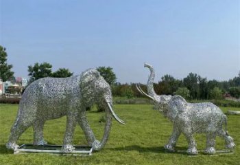 溫州鏤空大象雕塑制造商，動物擺件，透雕大象雕塑定制