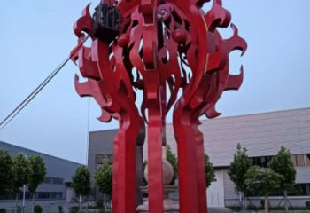 杭州火球雕塑，精神堡壘火球雕塑落地展示