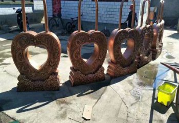 紹興景觀同心鎖雕塑供應，藝術雕塑，現代鎖子雕塑供求
