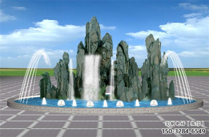 雙橋電影變頻噴泉雕塑，水景噴泉雕塑承接