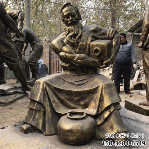 彩繪釀酒雕塑 現(xiàn)代民俗雕塑 公園酒文化雕塑